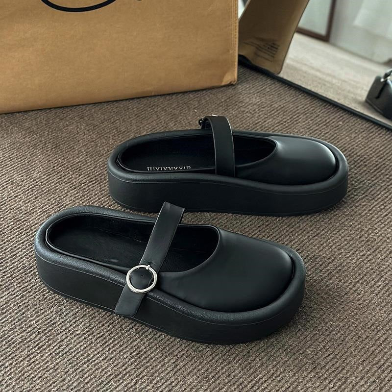 Damen Stylish Plateau-Pantoletten mit verstellbarem Riemen und komfortabler Sohle Heidi Mode - Image 7