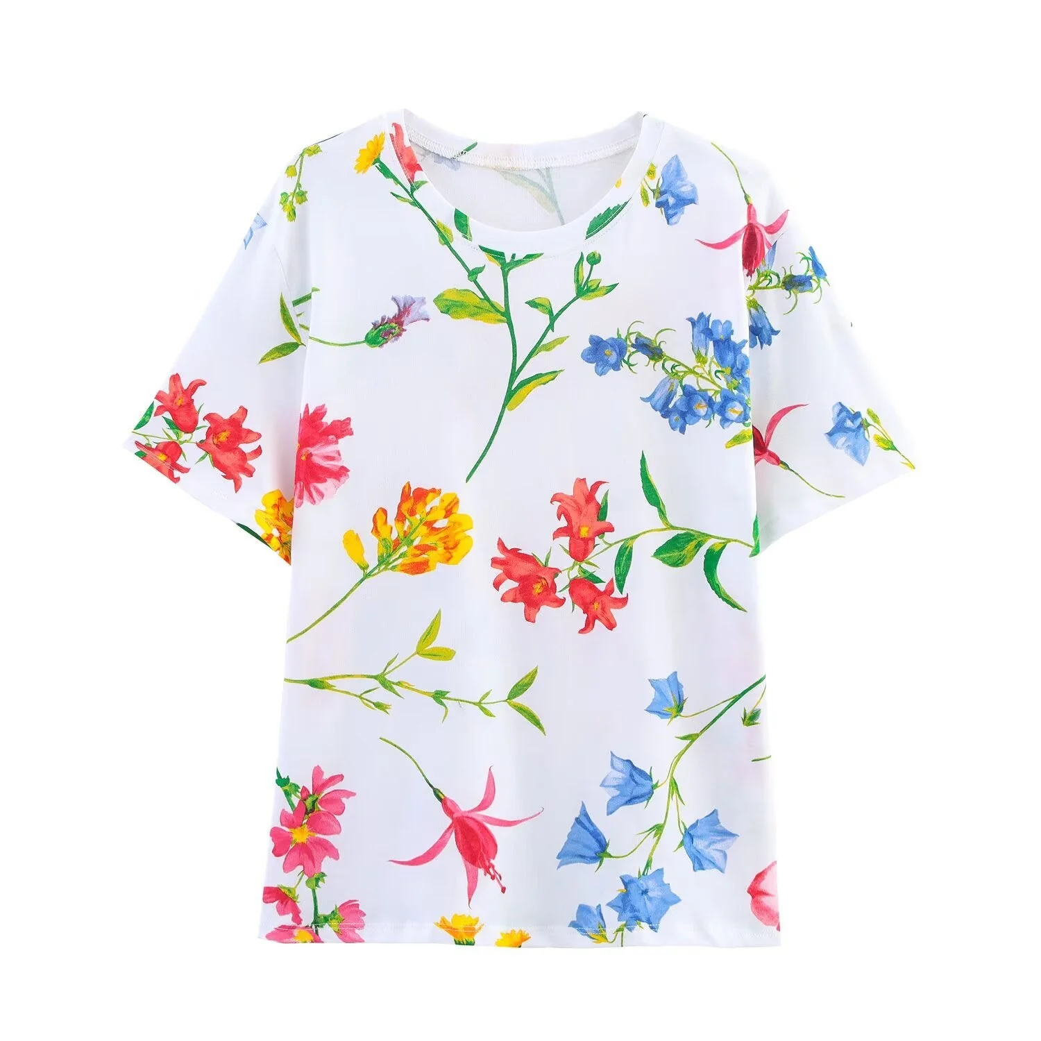 Damen T-Shirt Aus Hochwertiger Baumwolle mit Floralem Print und Lässigem Schnitt Heidi-Mode - Image 2