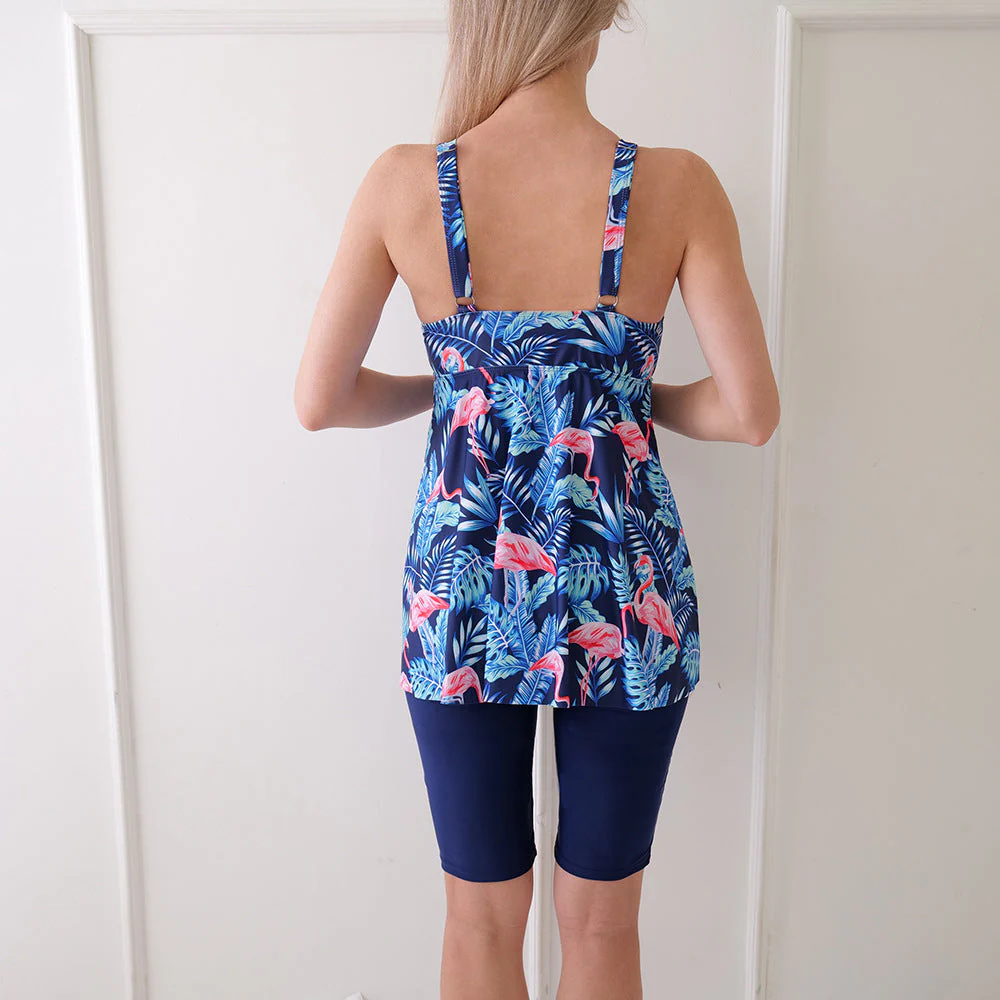 Heidi-Mode | Damen Tankini-Set mit Floralem Oberteil und Sportlichen Shorts - Image 4