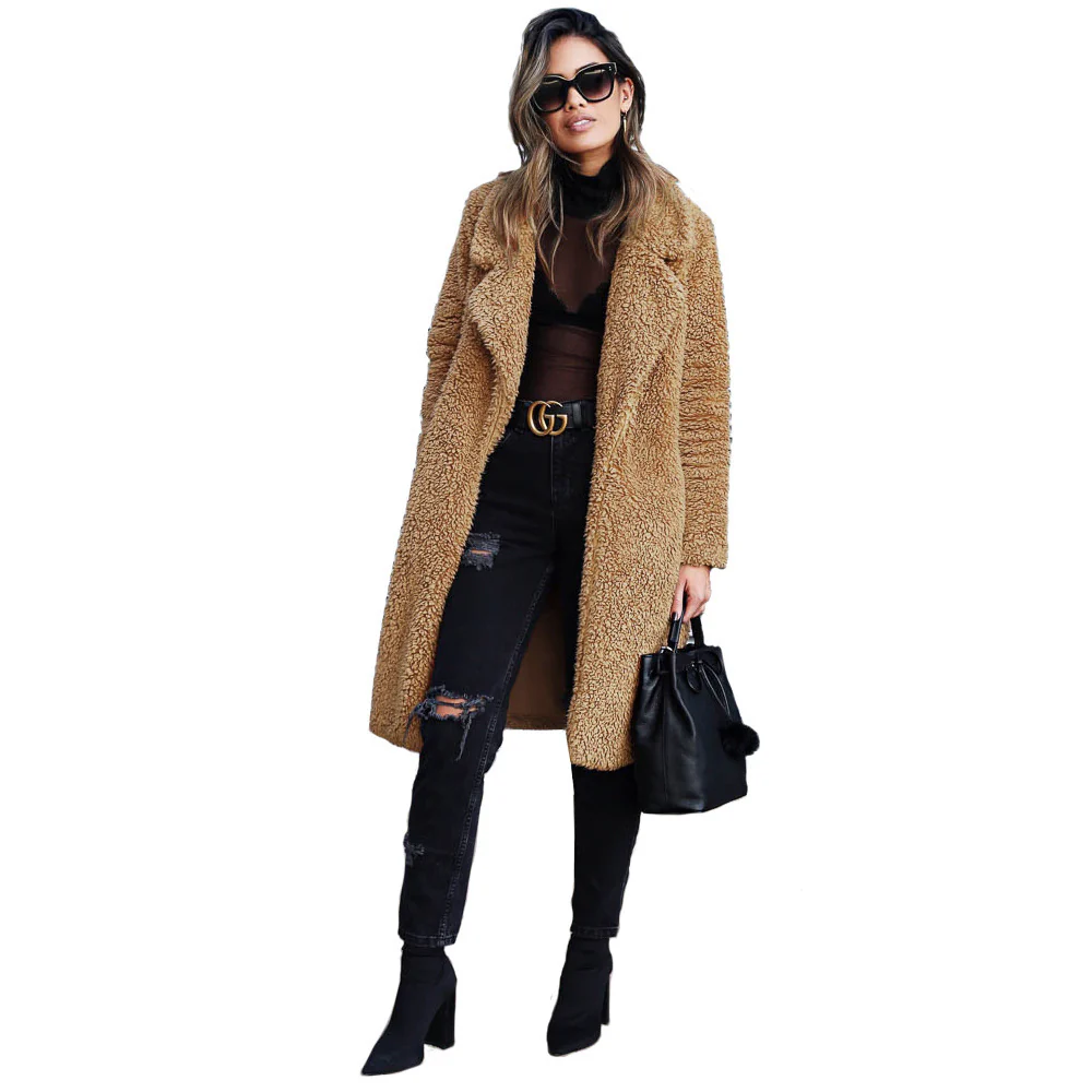 Damen Teddyfell Mantel Heidi-Mode - Image 8