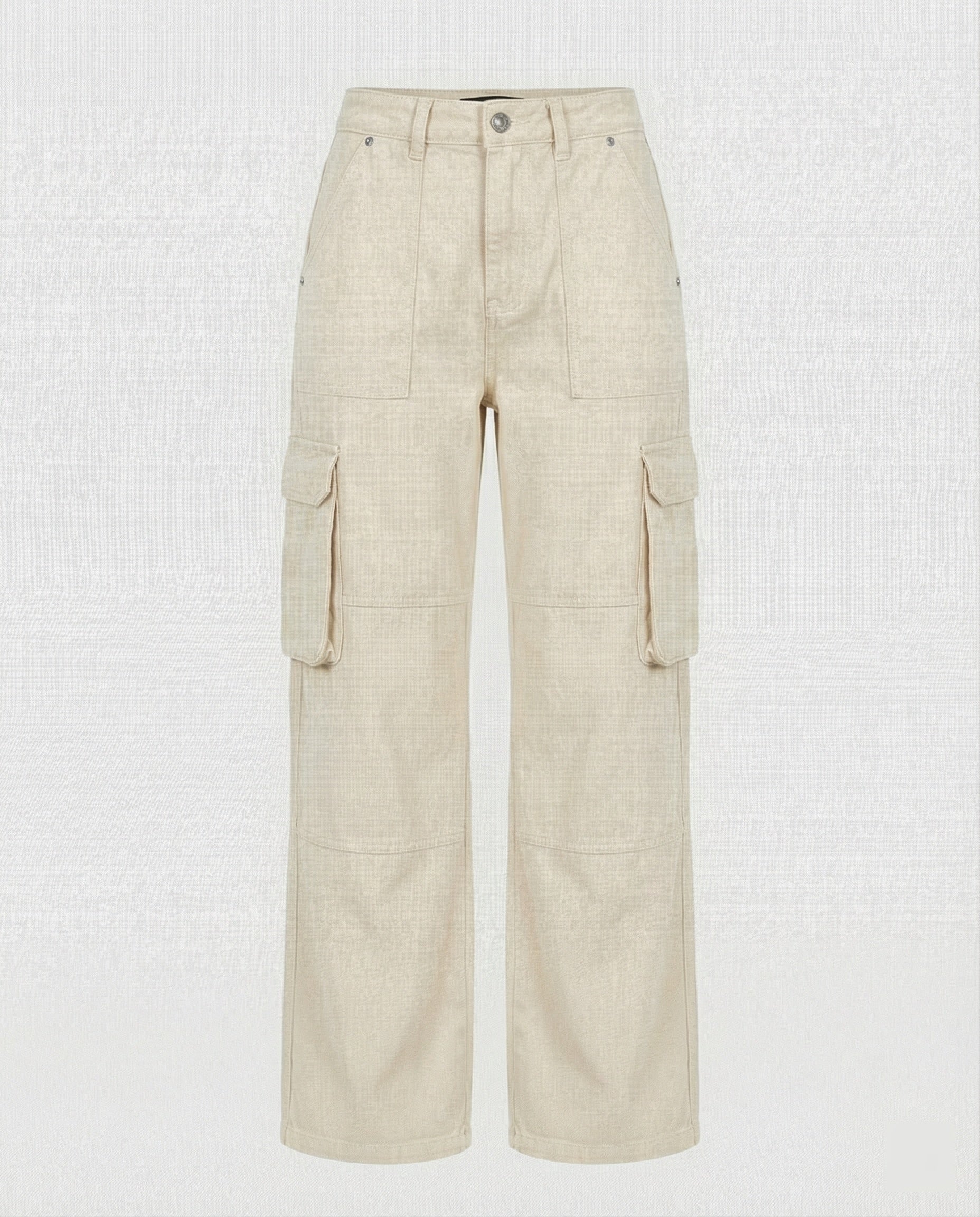 Damen tiefer geschnittene Workwear-Cargohose mit extra weitem Bein, überlappenden Klappfächern und Knieabsteppungen Heidi-Mode - Image 6