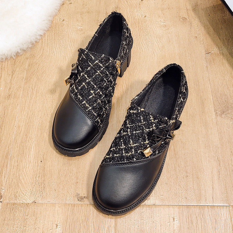 Damen Trendige Booties mit modischem Tweed-Obermaterial und dekorativer Schleife Heidi Mode - Image 2