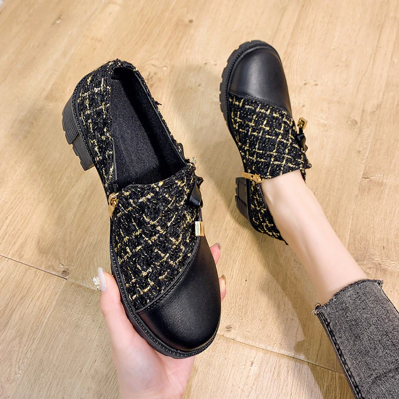 Damen Trendige Booties mit modischem Tweed-Obermaterial und dekorativer Schleife Heidi Mode - Image 6