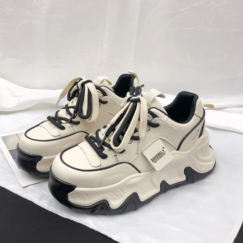 Damen trendige Chunky-Sneaker mit strapazierfähigem Obermaterial und markantem Profil Heidi Mode - Image 2