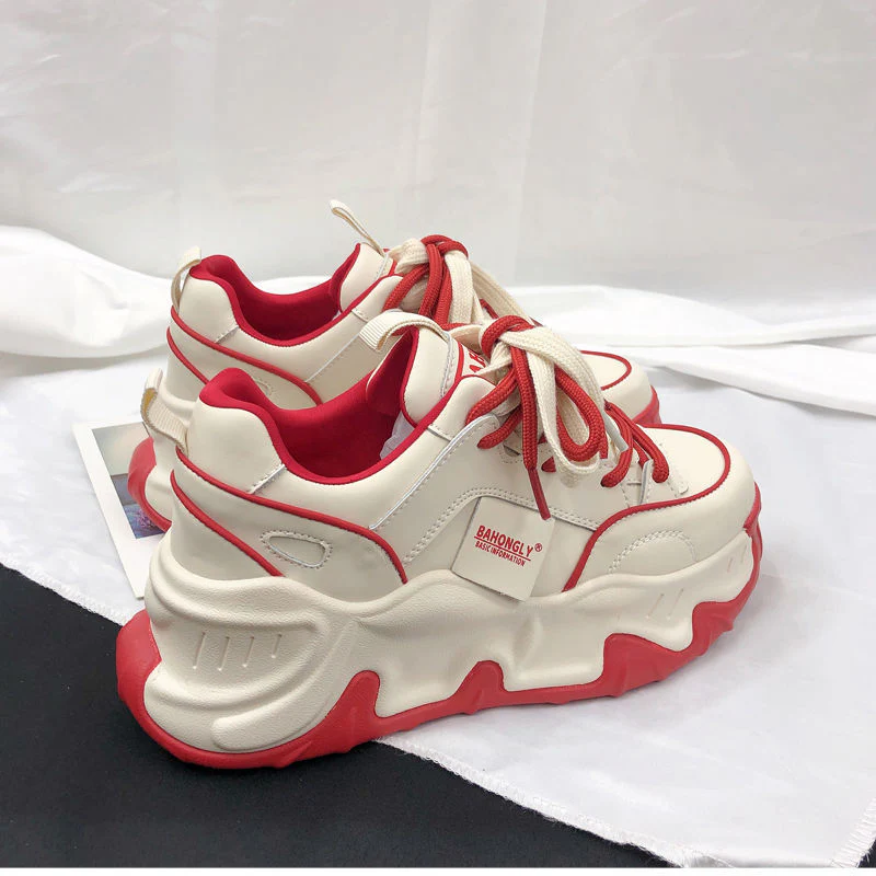 Damen trendige Chunky-Sneaker mit strapazierfähigem Obermaterial und markantem Profil Heidi Mode - Image 3