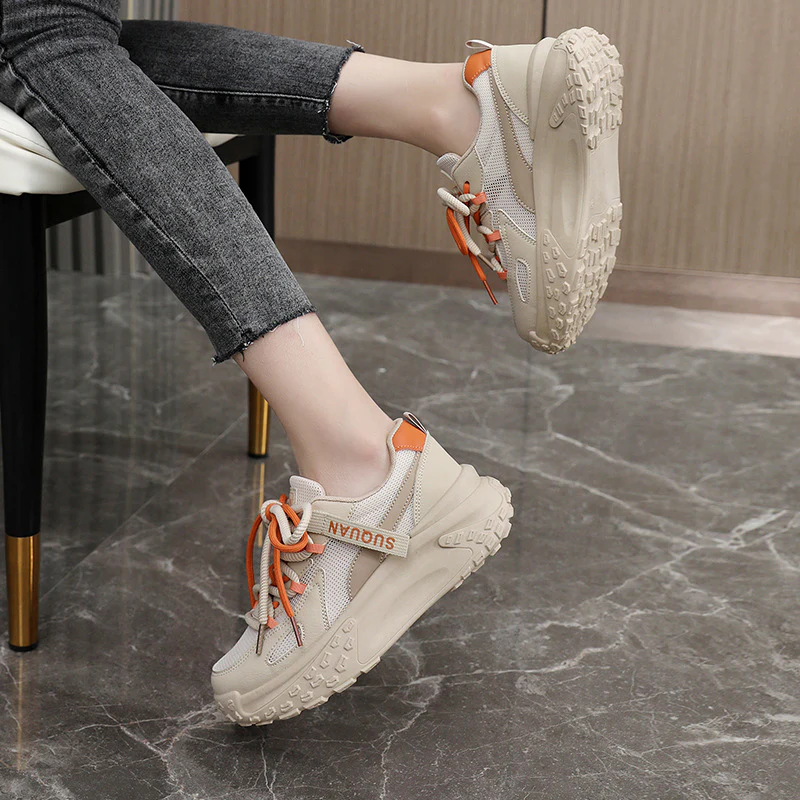 Damen trendige Chunky Sneakers mit atmungsaktiven Mesh-Einsätzen und komfortabler Dämpfung Heidi Mode - Image 4