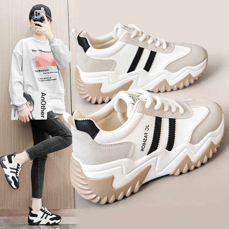 Damen Trendige Chunky Sneakers mit dämpfendem Sohlenprofil Heidi Mode