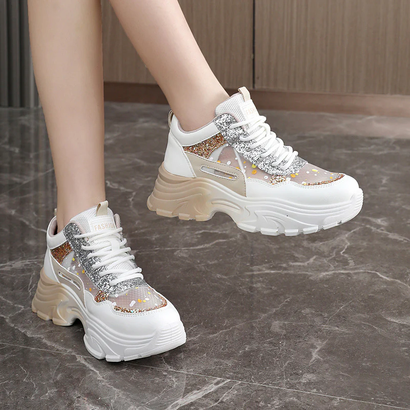 Damen Trendige Chunky Sneakers mit glitzernden Akzenten und ausgeprägtem Sohlenprofil Heidi Mode - Image 4