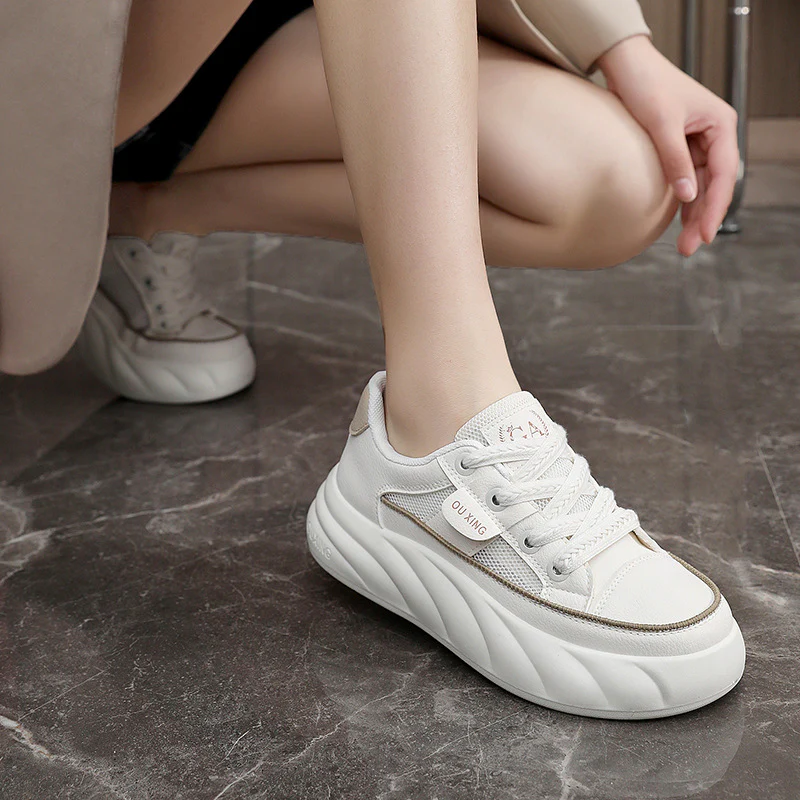 Damen trendige Chunky Sneakers mit hochgezogener Sohle und atmungsaktivem Obermaterial Heidi Mode - Image 4