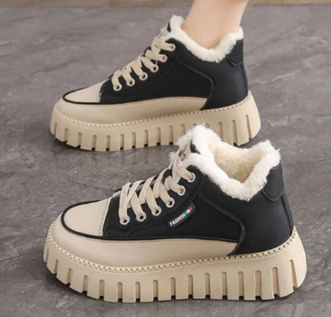 Damen Trendige High-Top Sneakers mit kuscheligem Innenfutter und rutschfester Sohle Heidi Mode - Image 4