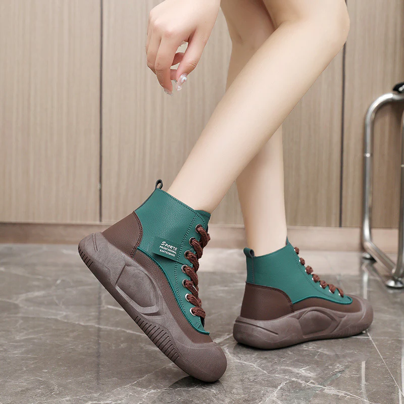 Damen trendige High-Top Sneakers mit rutschfester Sohle und atmungsaktivem Obermaterial Heidi Mode - Image 4