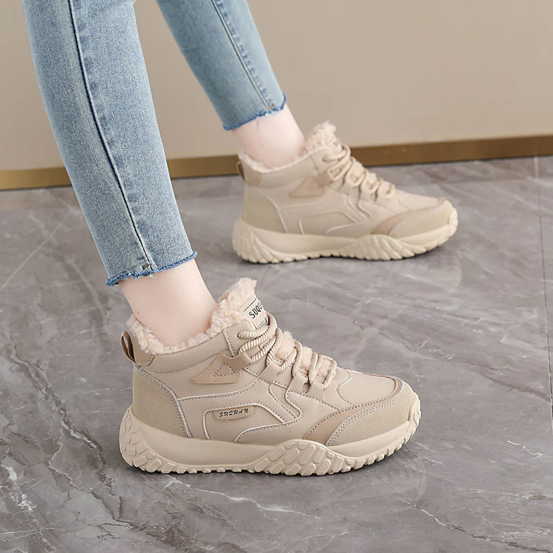 Damen trendige High-Top Sneakers mit weichem Fleece-Futter und rutschfester Laufsohle Heidi Mode - Image 3