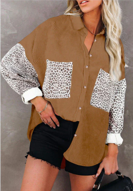Damen Trendige Kordjacke mit Leo-Details Heidi-Mode - Image 11