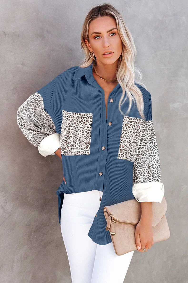 Damen Trendige Kordjacke mit Leo-Details Heidi-Mode - Image 12