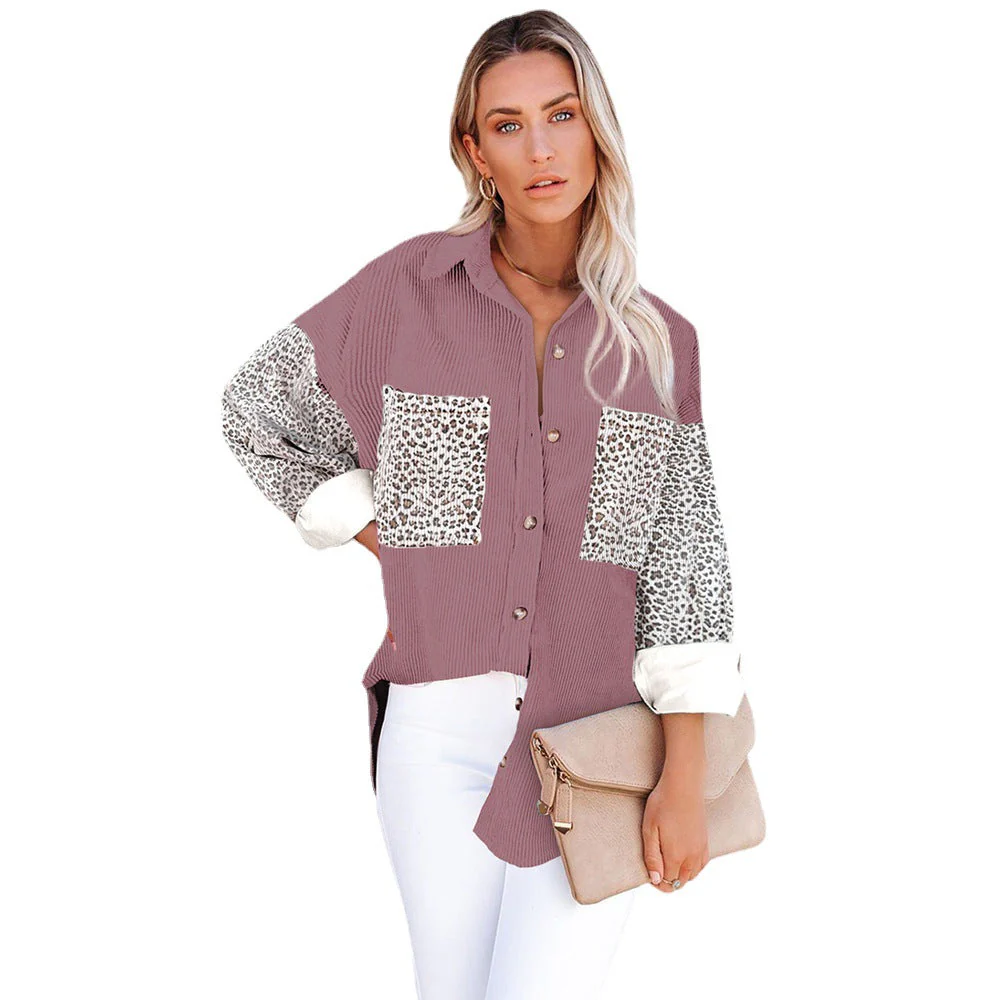 Damen Trendige Kordjacke mit Leo-Details Heidi-Mode - Image 5