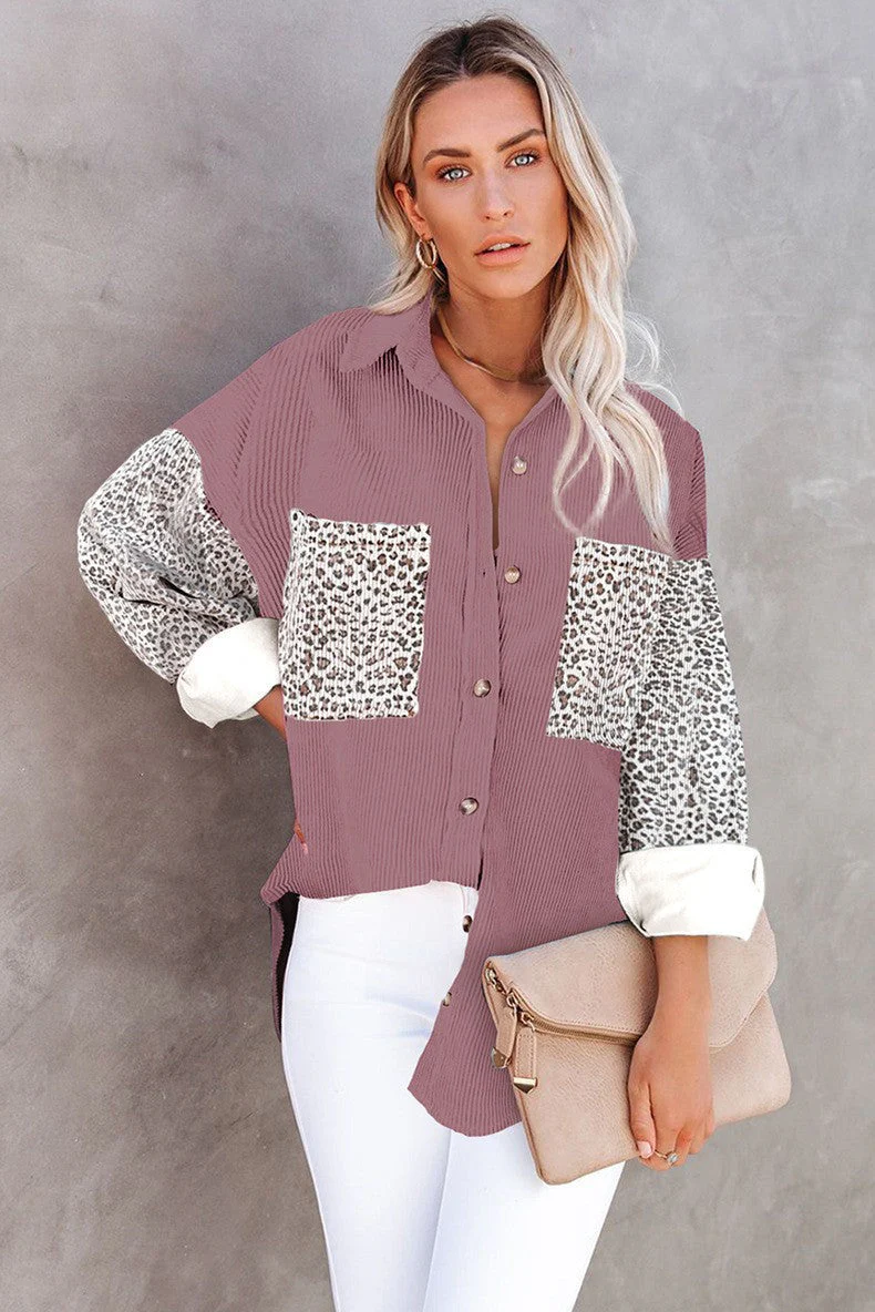 Damen Trendige Kordjacke mit Leo-Details Heidi-Mode - Image 6