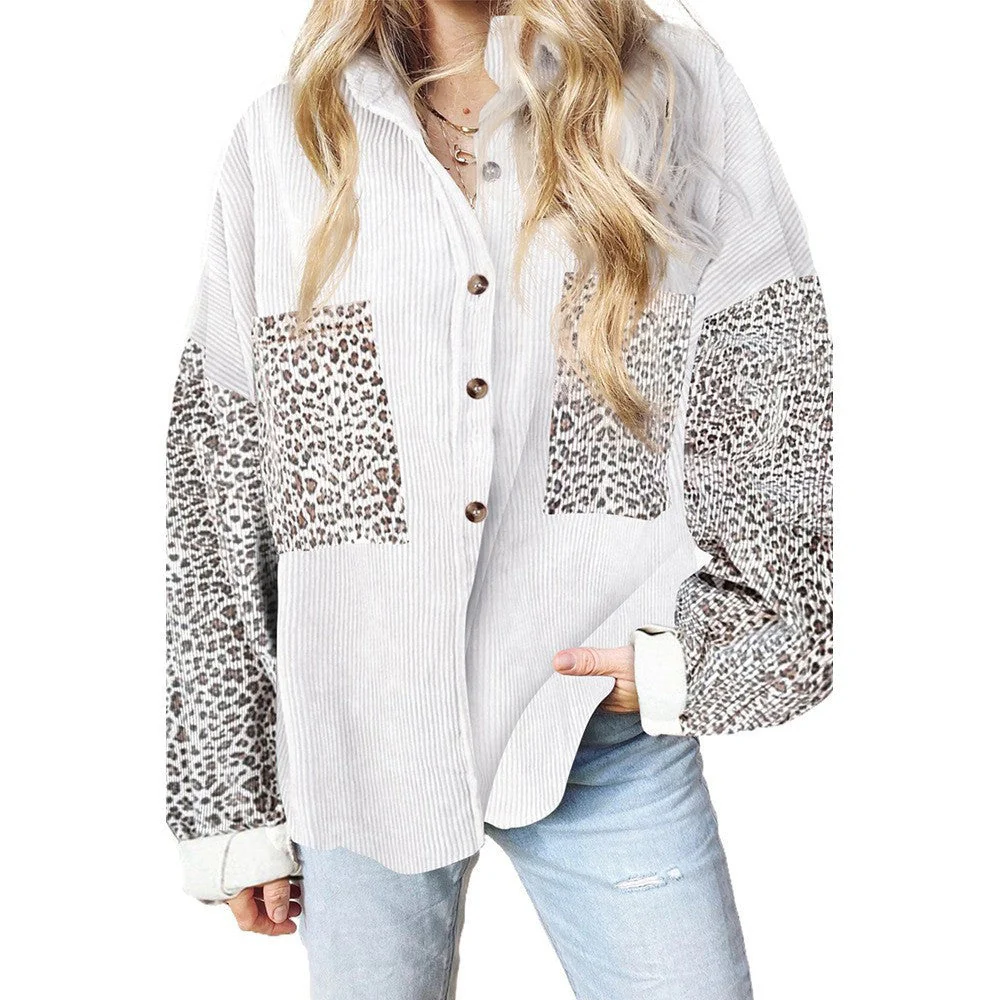 Damen Trendige Kordjacke mit Leo-Details Heidi-Mode - Image 8