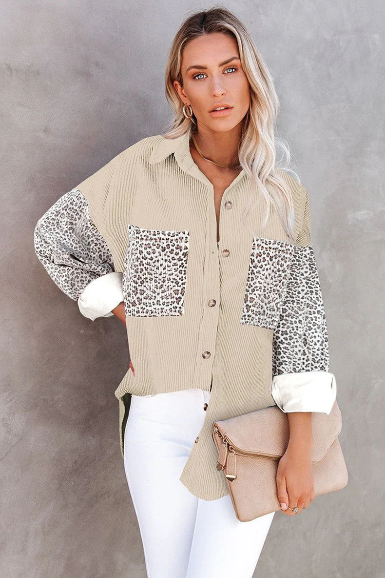 Damen Trendige Kordjacke mit Leo-Details Heidi-Mode - Image 9