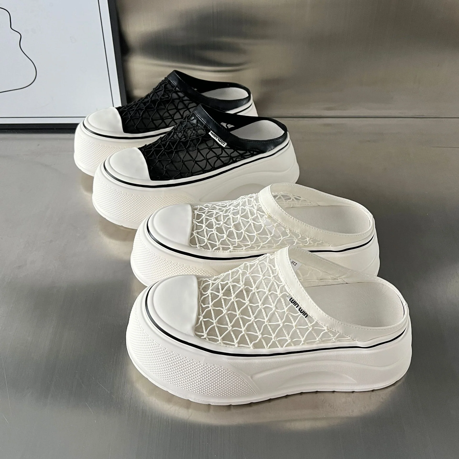 Damen Trendige Plateau-Clogs mit luftiger Netzstruktur und dämpfendem Fußbett Heidi Mode - Image 3