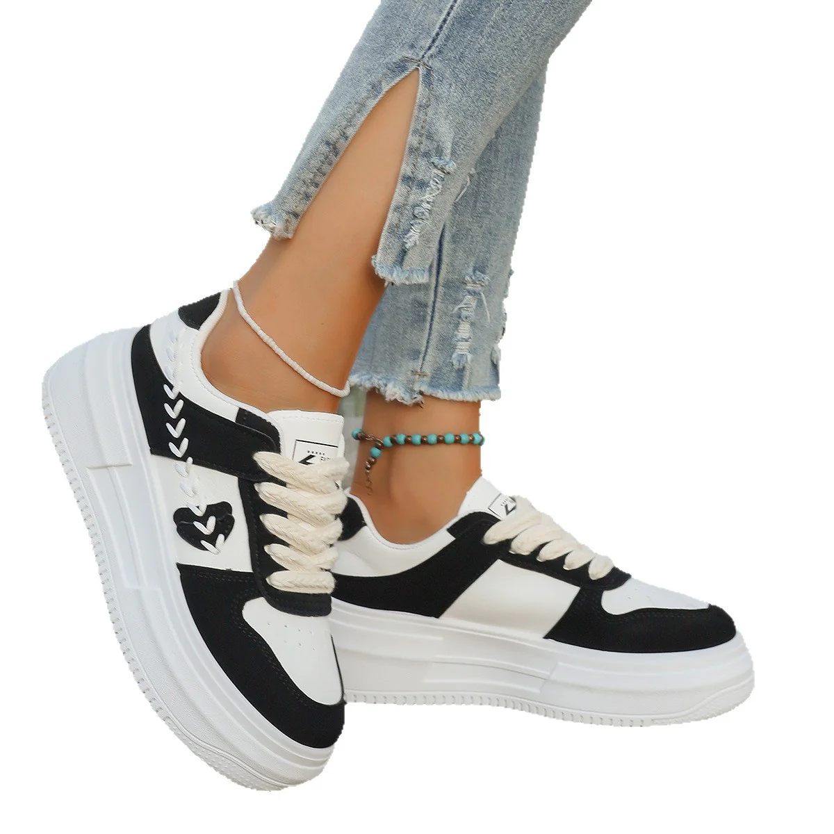 Damen Trendige Plateau-Sneaker mit modischen Akzenten Heidi Mode - Image 5