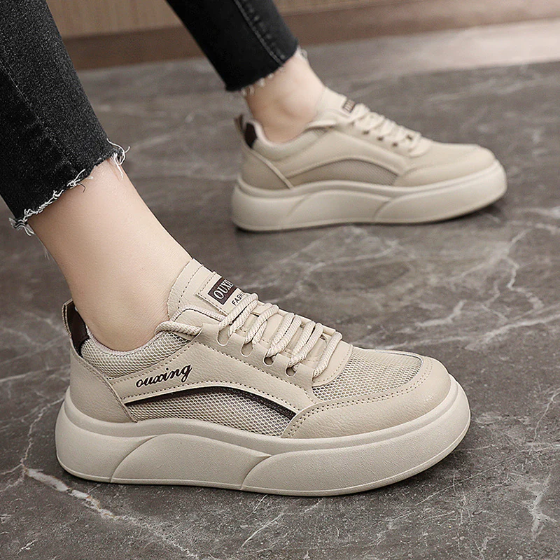 Damen trendige Plateau Sneakers mit atmungsaktiver Mesh-Oberfläche und dämpfendem Sohlenprofil Heidi Mode - Image 3