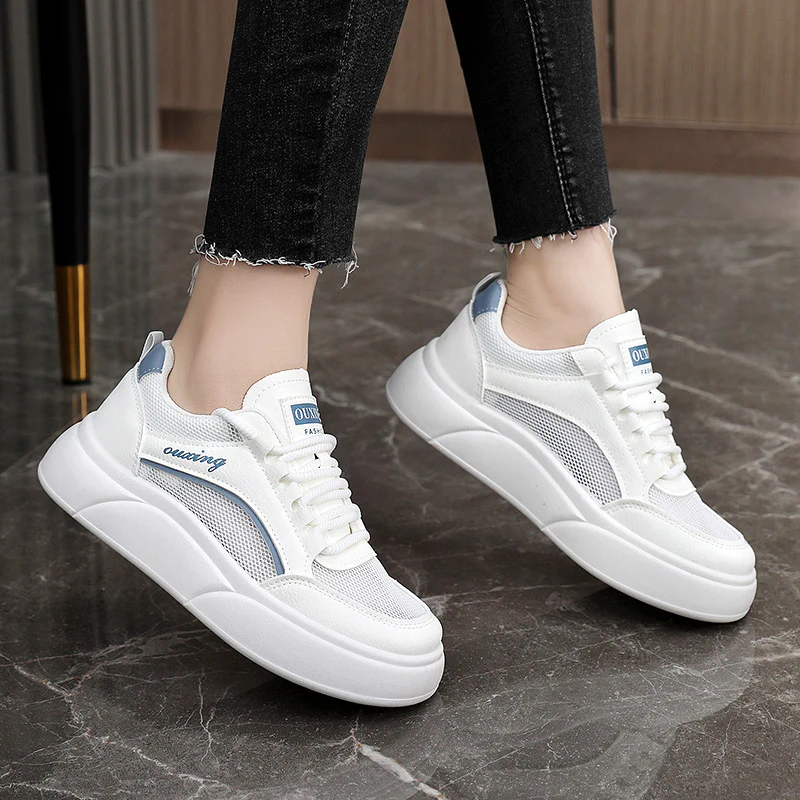 Damen trendige Plateau Sneakers mit atmungsaktiver Mesh-Oberfläche und dämpfendem Sohlenprofil Heidi Mode - Image 4
