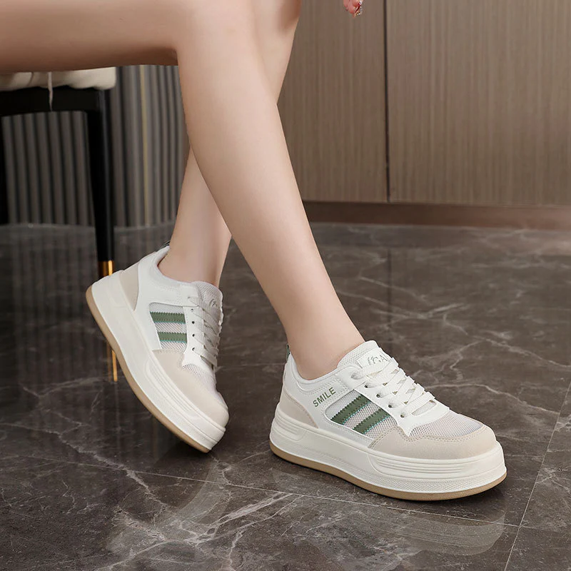 Damen trendige Plateausneaker mit atmungsaktiver Mesh-Oberfläche und dämpfender Sohle Heidi Mode - Image 3