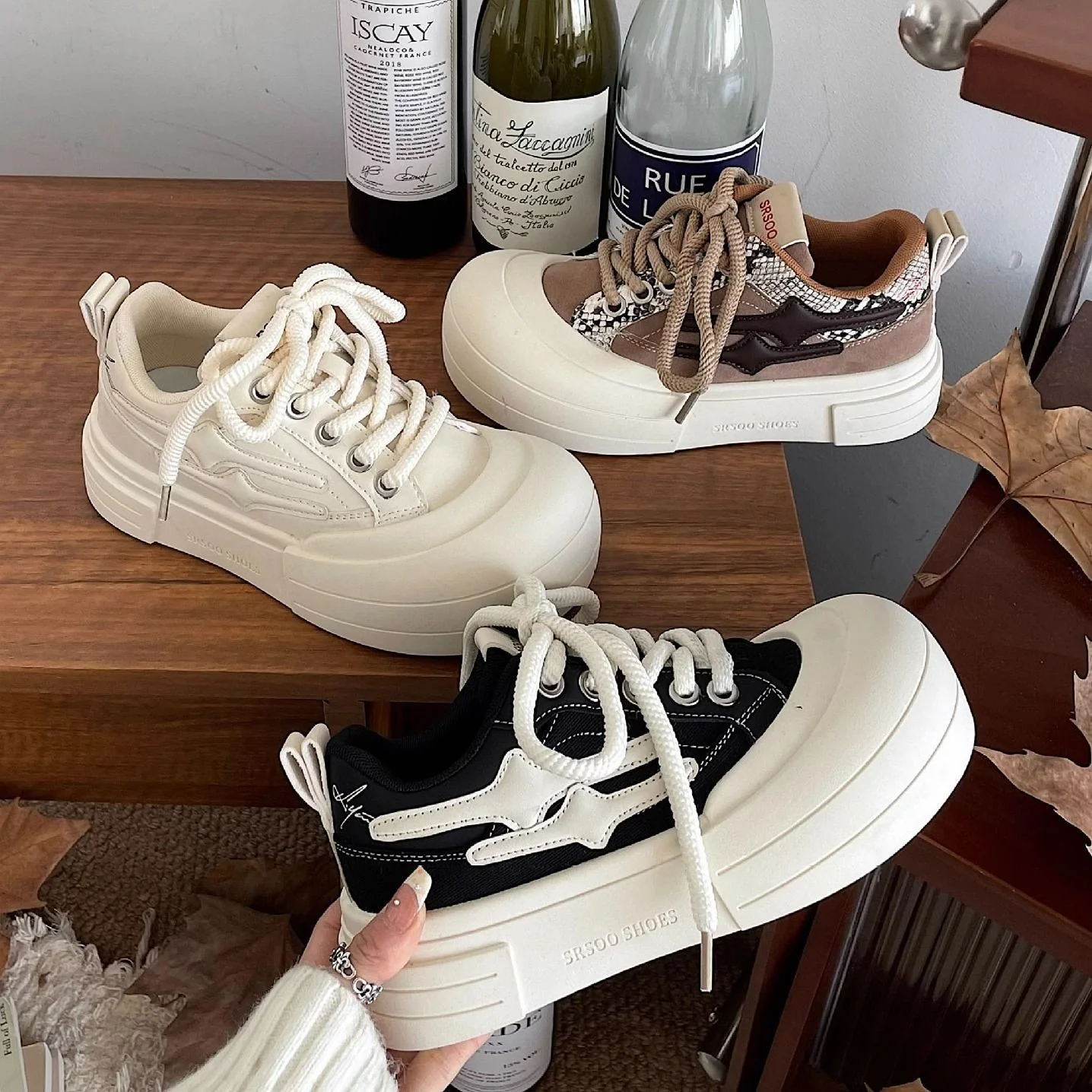 Damen Trendige Plattform Sneakers mit extra dämpfender Sohle und atmungsaktivem Obermaterial Heidi Mode - Image 3