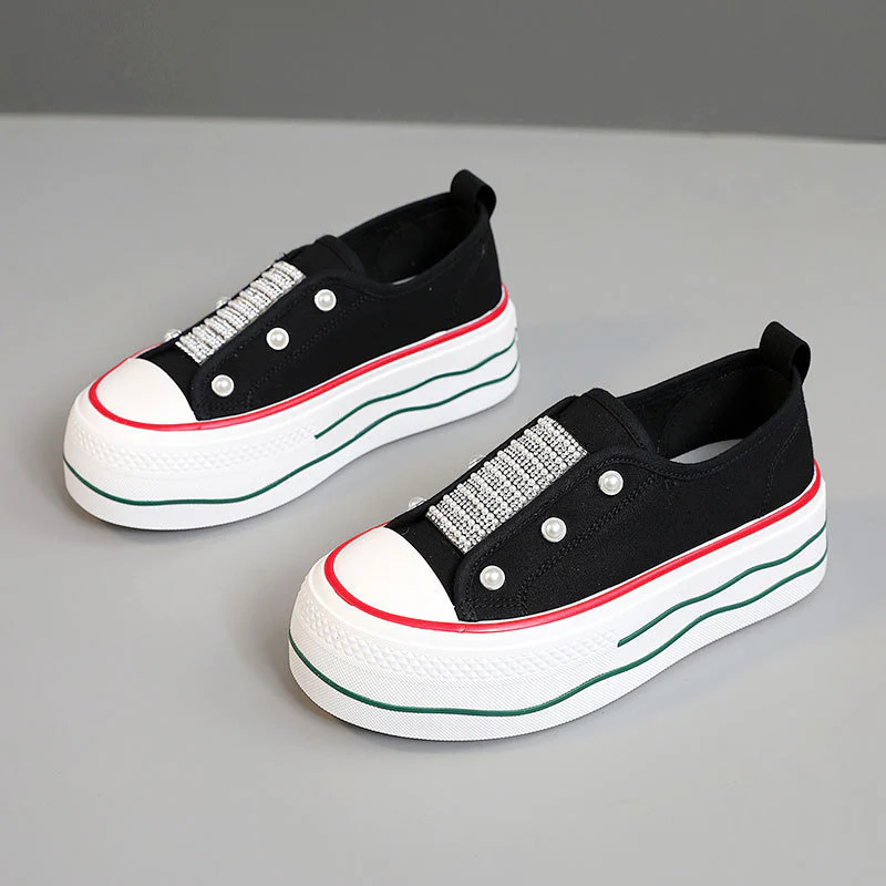 Damen trendige Slip-On Sneakers mit Glitzer-Applikationen Heidi Mode - Image 7