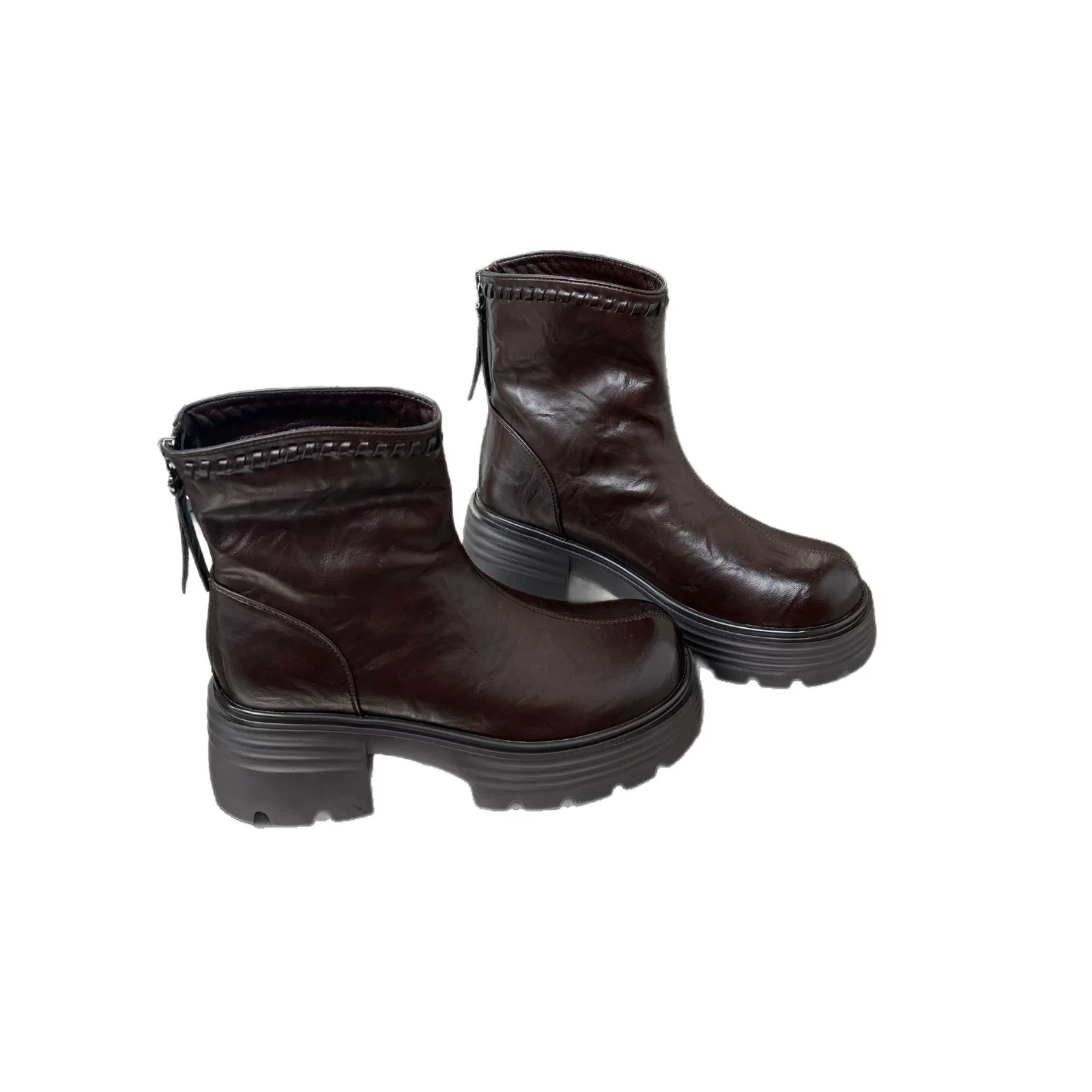 Damen trendige Stiefeletten mit robustem Profil und hochwertigem Leder Heidi Mode - Image 5
