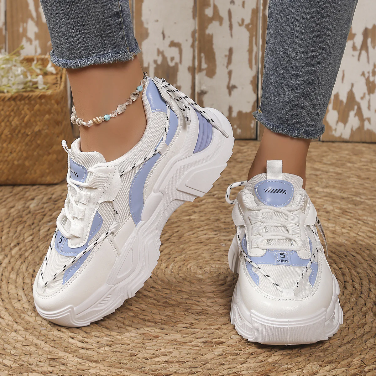 Damen Trendige und bequeme Chunky Sneaker mit atmungsaktivem Mesh-Obermaterial Heidi Mode - Image 3