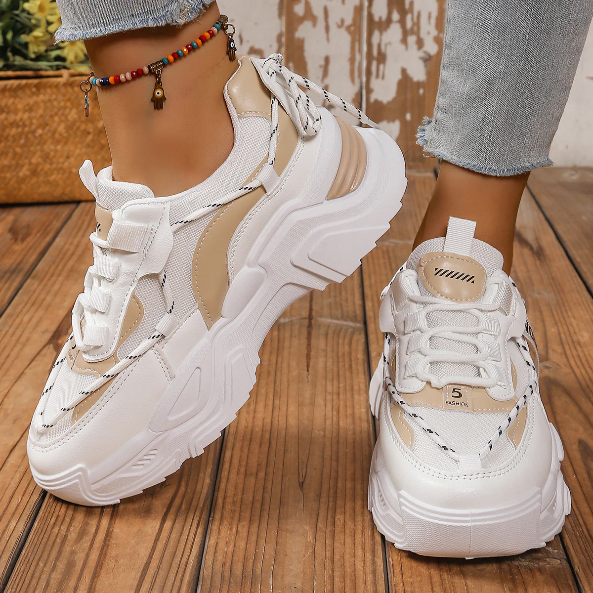 Damen Trendige und bequeme Chunky Sneaker mit atmungsaktivem Mesh-Obermaterial Heidi Mode - Image 6