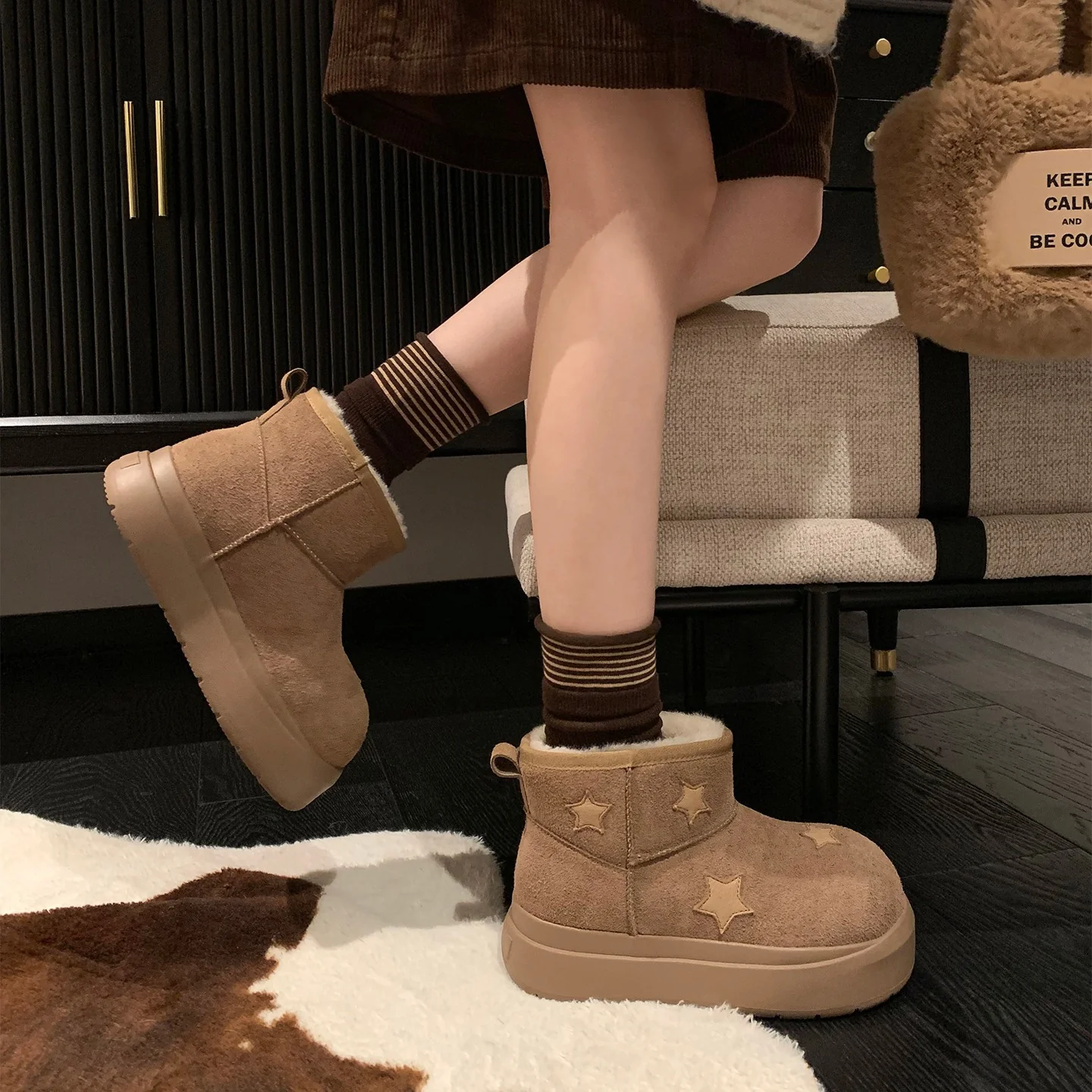 Damen trendige Winterstiefel mit komfortabler Sohle und dekorativen Sternen Heidi Mode - Image 3