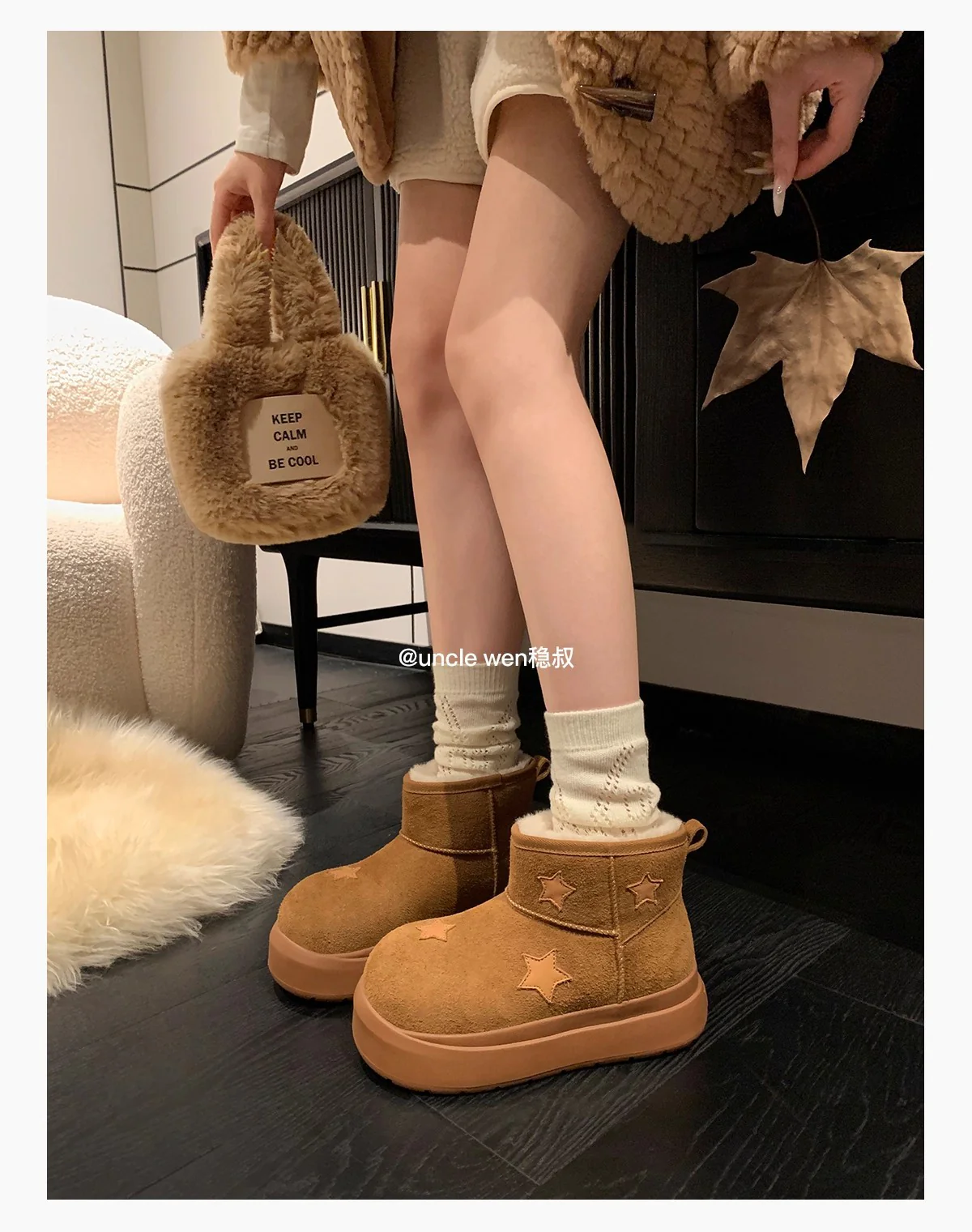 Damen trendige Winterstiefel mit komfortabler Sohle und dekorativen Sternen Heidi Mode - Image 6