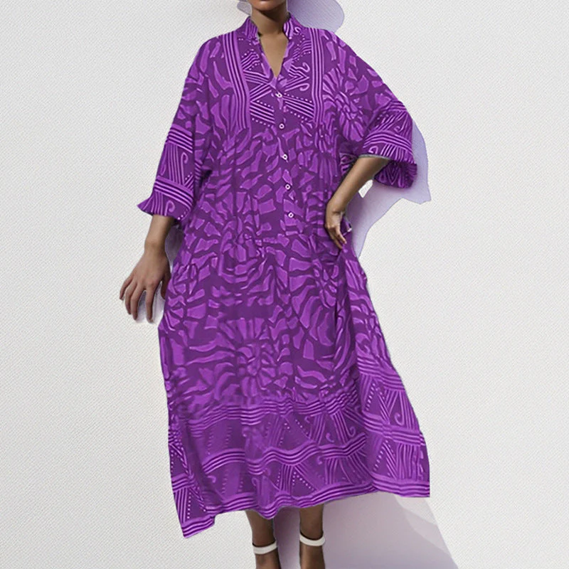 Damen Tunika-Kleid mit Einzigartigem Grafikdruck und Weiten Ärmeln Heidi-Mode - Image 10