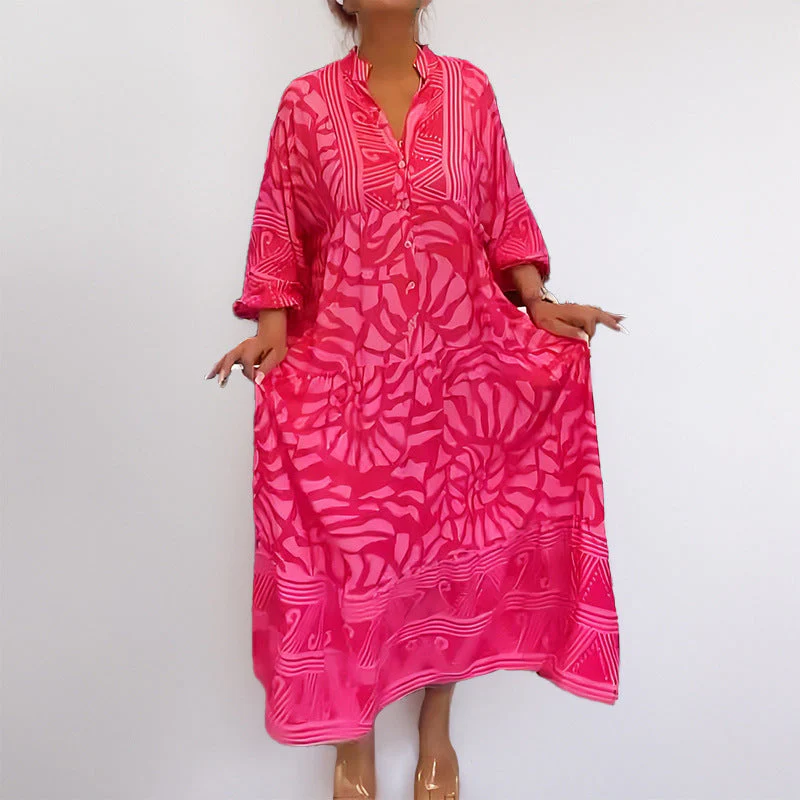 Damen Tunika-Kleid mit Einzigartigem Grafikdruck und Weiten Ärmeln Heidi-Mode - Image 2