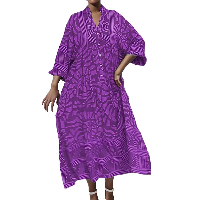 Damen Tunika-Kleid mit Einzigartigem Grafikdruck und Weiten Ärmeln Heidi-Mode - Image 5