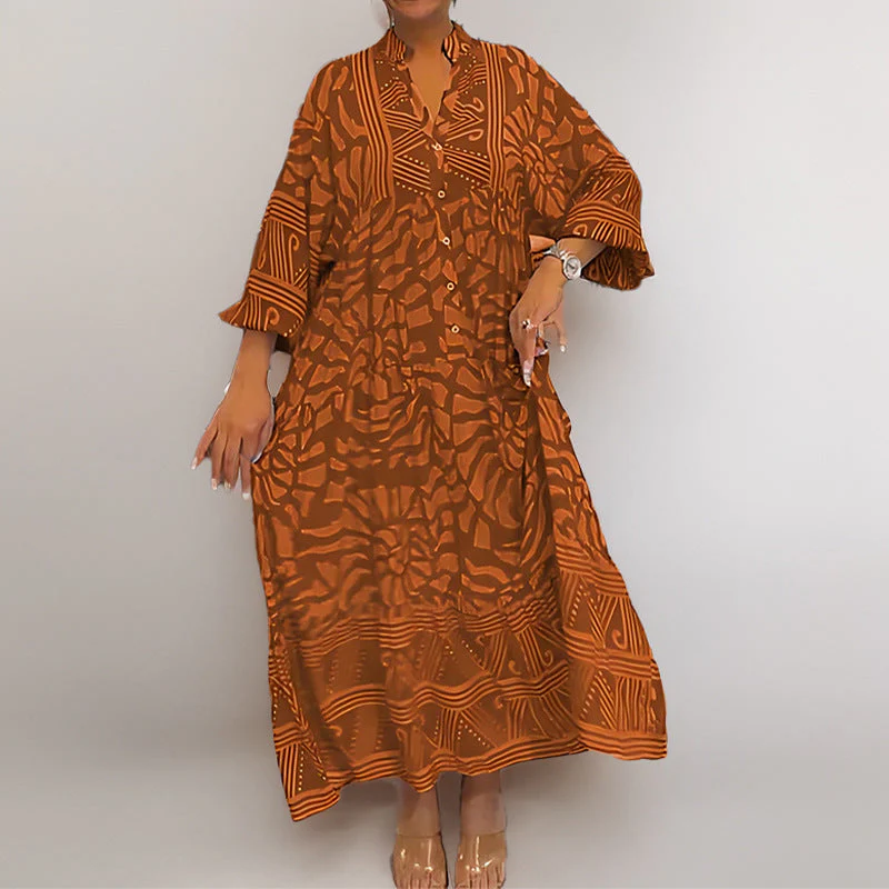 Damen Tunika-Kleid mit Einzigartigem Grafikdruck und Weiten Ärmeln Heidi-Mode - Image 6