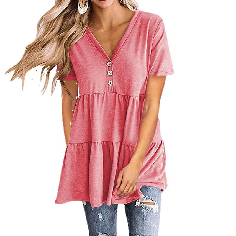 Damen Tunika-Top mit V-Ausschnitt und knöpfbarem Design Heidi-Mode - Image 9