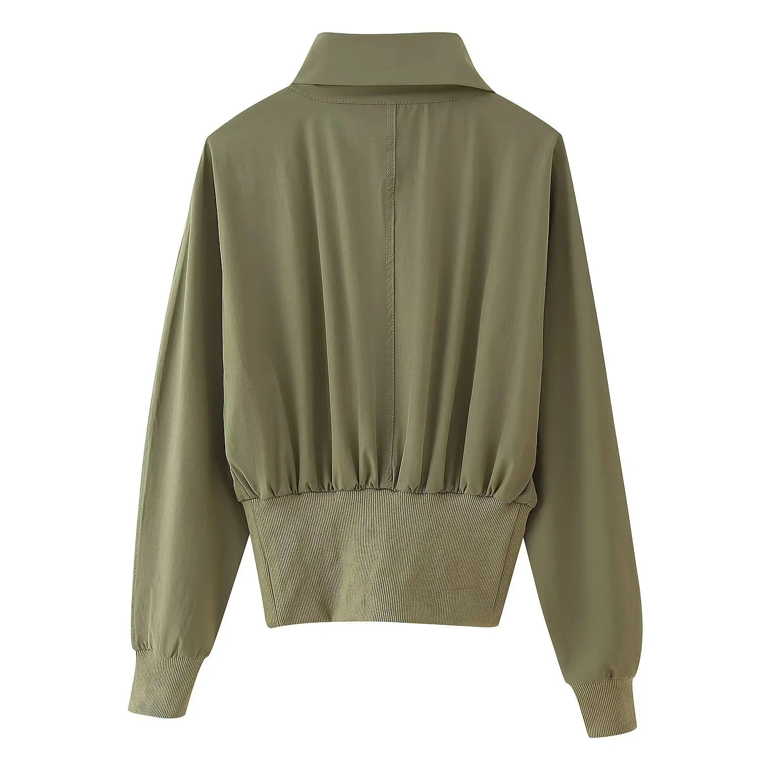 Damen Übergangsjacke mit Modernem Asymmetrischem Reißverschluss und Hohen Kragen Heidi-Mode - Image 2
