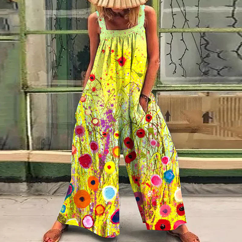 Damen Übergröße Jumpsuit mit Floralem Muster und Praktischen Taschen Heidi-Mode - Image 6