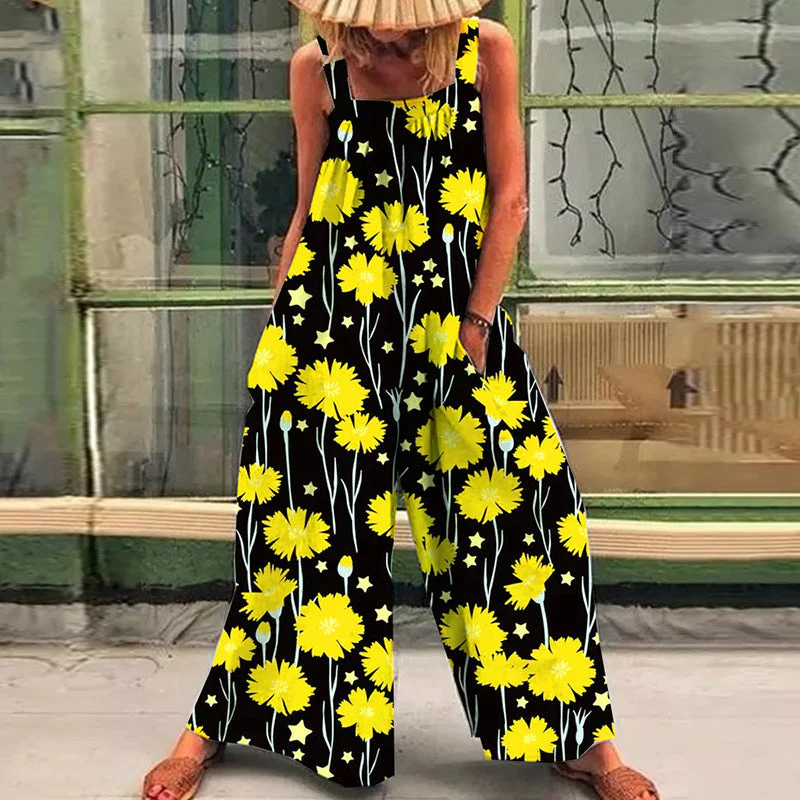 Damen Übergröße Jumpsuit mit Floralem Muster und Praktischen Taschen Heidi-Mode - Image 7