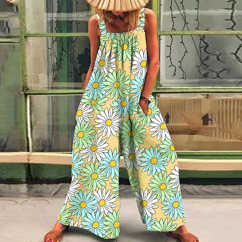 Damen Übergröße Jumpsuit mit Floralem Muster und Praktischen Taschen Heidi-Mode - Image 9
