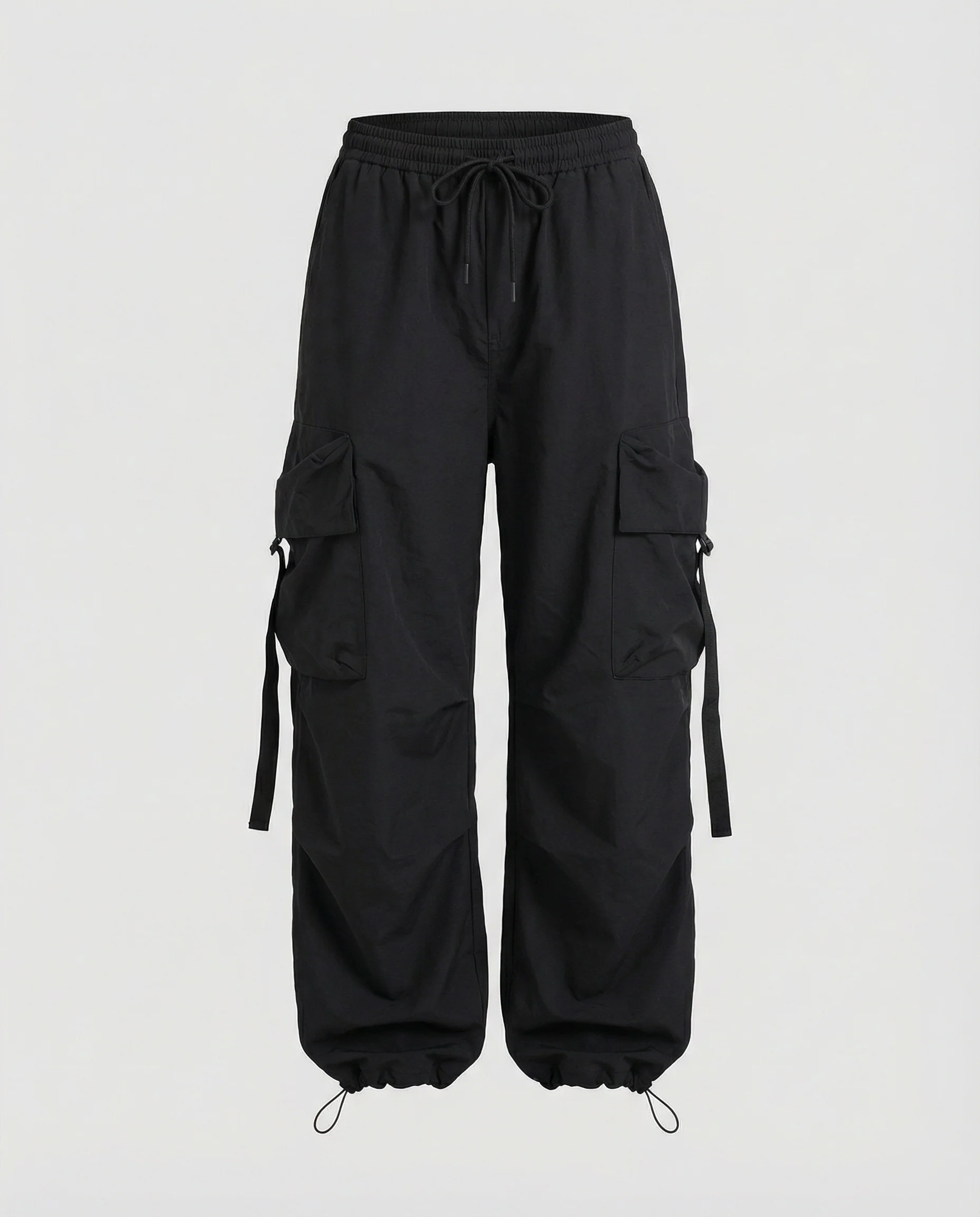 Damen übergroße Utility-Hose im Baggy-Cargo-Stil mit elastischem Tunnelzugbund und Kordelabschlüssen Heidi-Mode - Image 5