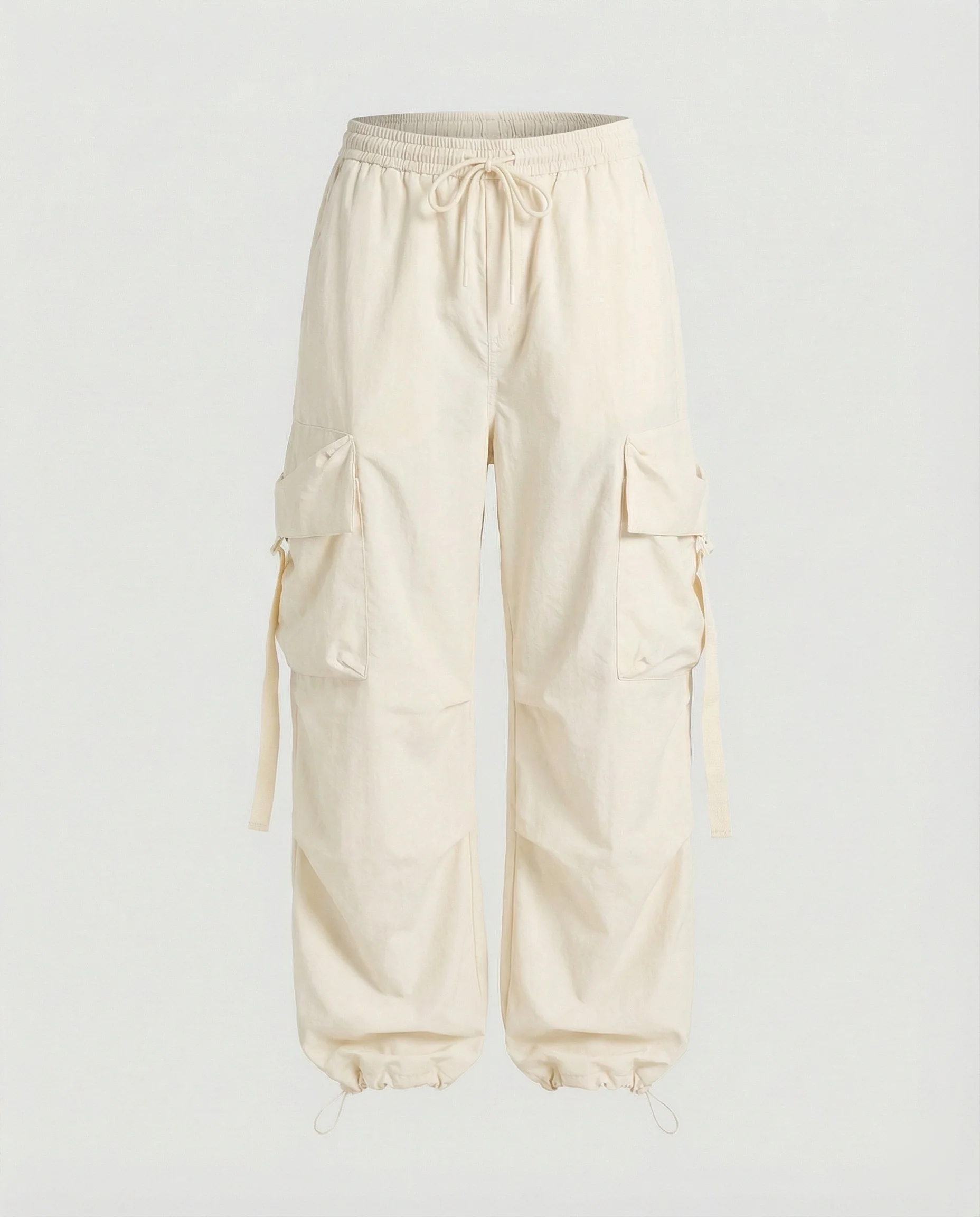 Damen übergroße Utility-Hose im Baggy-Cargo-Stil mit elastischem Tunnelzugbund und Kordelabschlüssen Heidi-Mode - Image 6