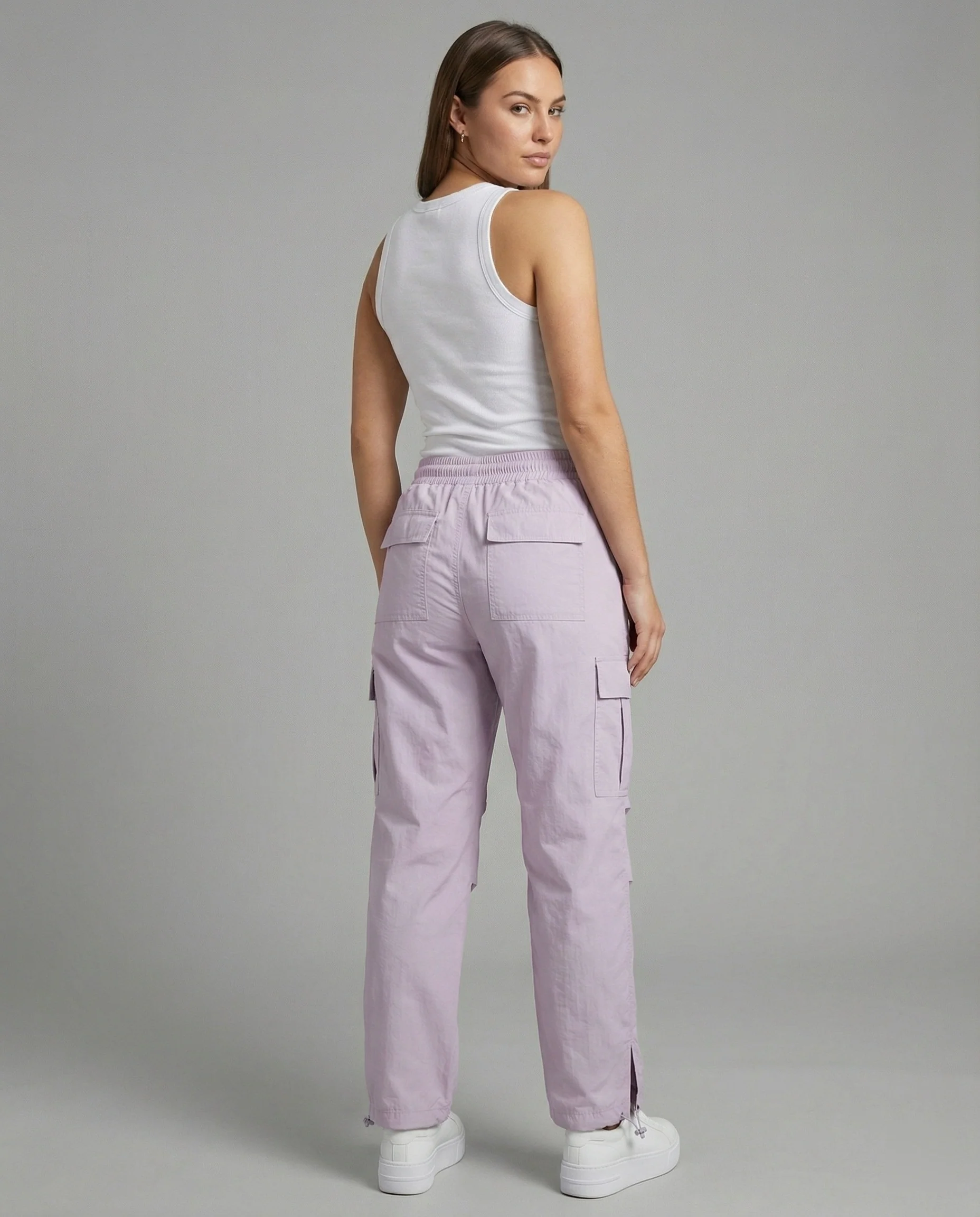 Damen nan ultraleichte Freizeit-Hose mit hohem Elastikbund, Kordelzug und verstellbarem Beinabschluss Heidi-Mode - Image 4