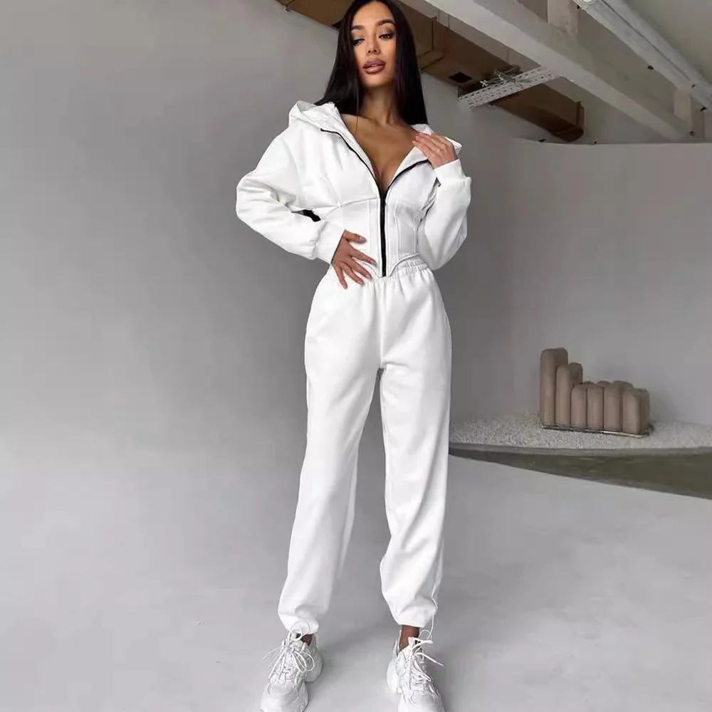 Damen Urbaner Kapuzen-Jumpsuit mit funktionellen Details Heidi-Mode - Image 4