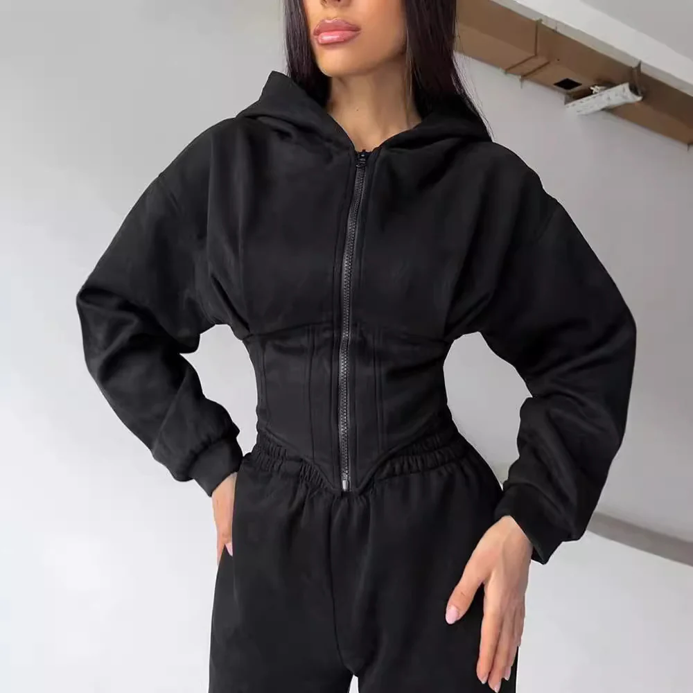 Damen Urbaner Kapuzen-Jumpsuit mit funktionellen Details Heidi-Mode - Image 5