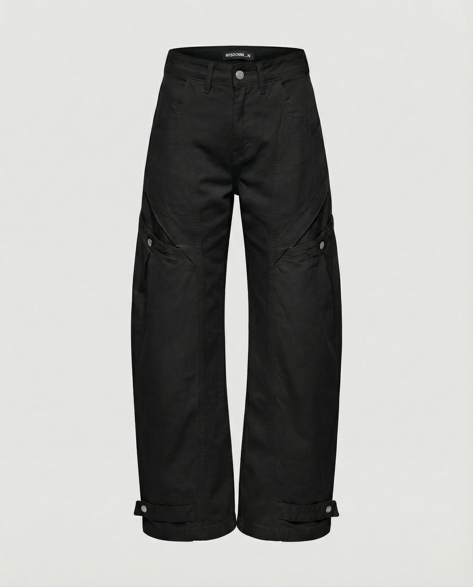 Damen Utility-Palazzohose mit hoher Bundpassform aufgesetzten Klappentaschen und verstellbarem Saum Heidi-Mode - Image 6