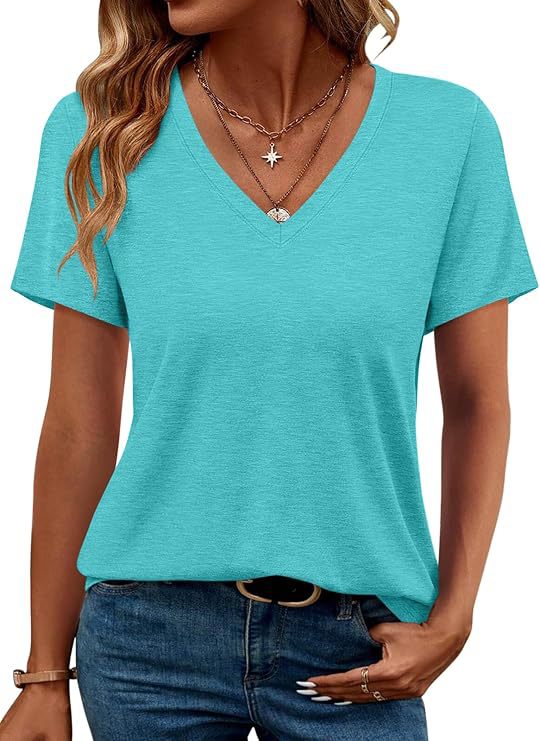 Damen V-Ausschnitt T-Shirt Aus Weichem Single Jersey Heidi-Mode - Image 11